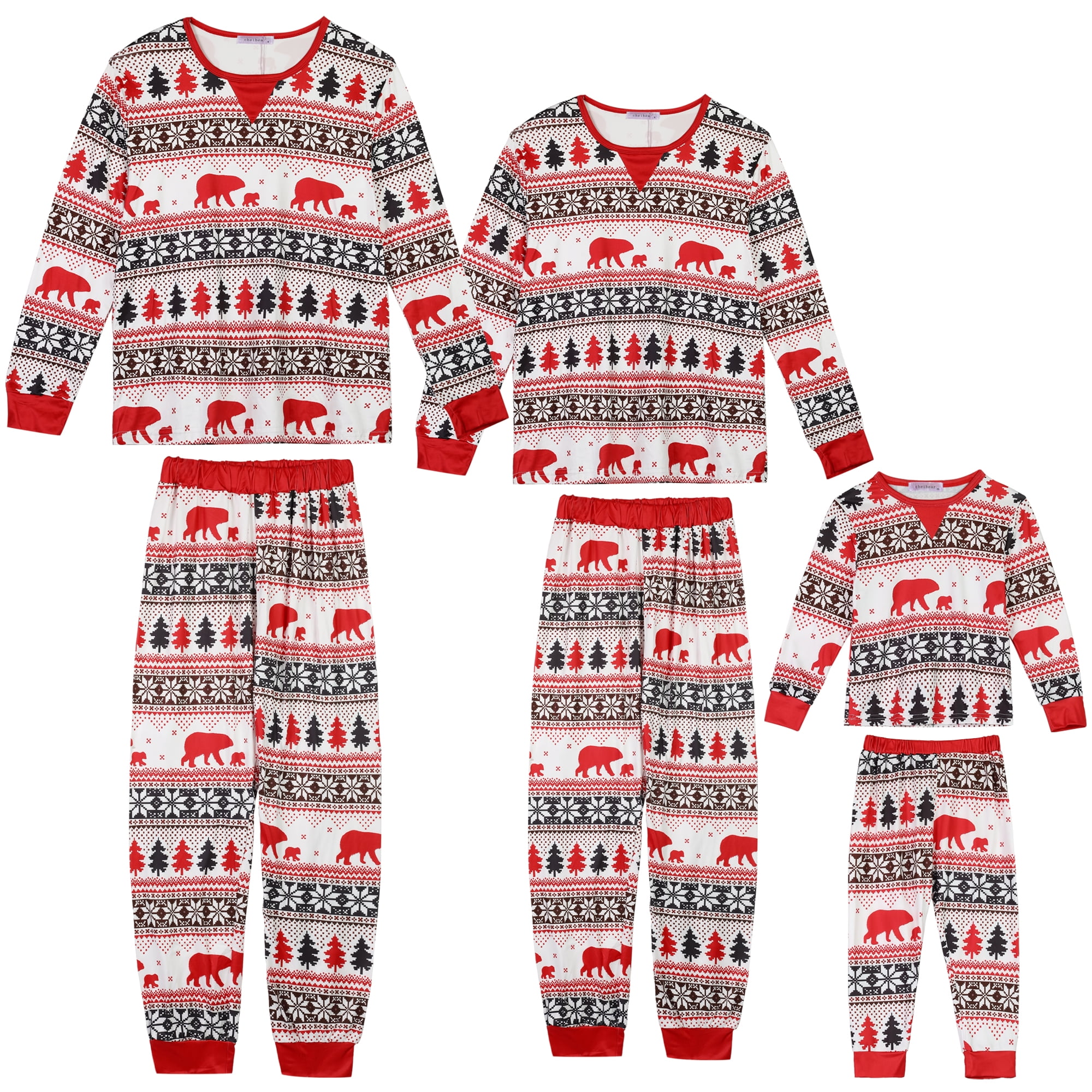 Unique Bargains Womens 2 Pcs Christmas Family Matching Pajama Set Xmas Party Sleepwear 2XL White Men's