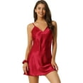 thumbnail image 1 of Unique Bargains Womens Satin Nightgown Sleep Cami Dress Loungewear Pajama Nightdress, 1 of 5