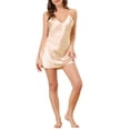 thumbnail image 1 of Unique Bargains Womens Satin Nightgown Sleep Cami Dress Loungewear Pajama Nightdress, 1 of 5