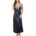 thumbnail image 1 of Unique Bargains Womens Satin Sleeveless Nigthgown Lace Sleep Dress Sleepwear Pajama Dress, 1 of 5