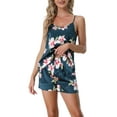 thumbnail image 1 of Unique Bargains Womens Sleeveless Cami Shirt Satin Lounge Set Pajama Sleepwear Sets, 1 of 5