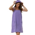 thumbnail image 1 of DARING DIVA Towel Wrap Bathrobe Adjustable Closure for Gym Shower XS Grape Shake, 1 of 6