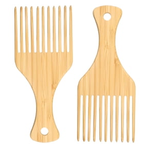 Unique Bargains Wood Afro Hair Pick Combs For All Hairs 7.17"x3.07" 2 Pcs
