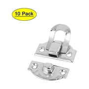 Unique Bargains Wood Box Chest Latch Hasp Lock Hook Hinge Silver Tone 10pcs