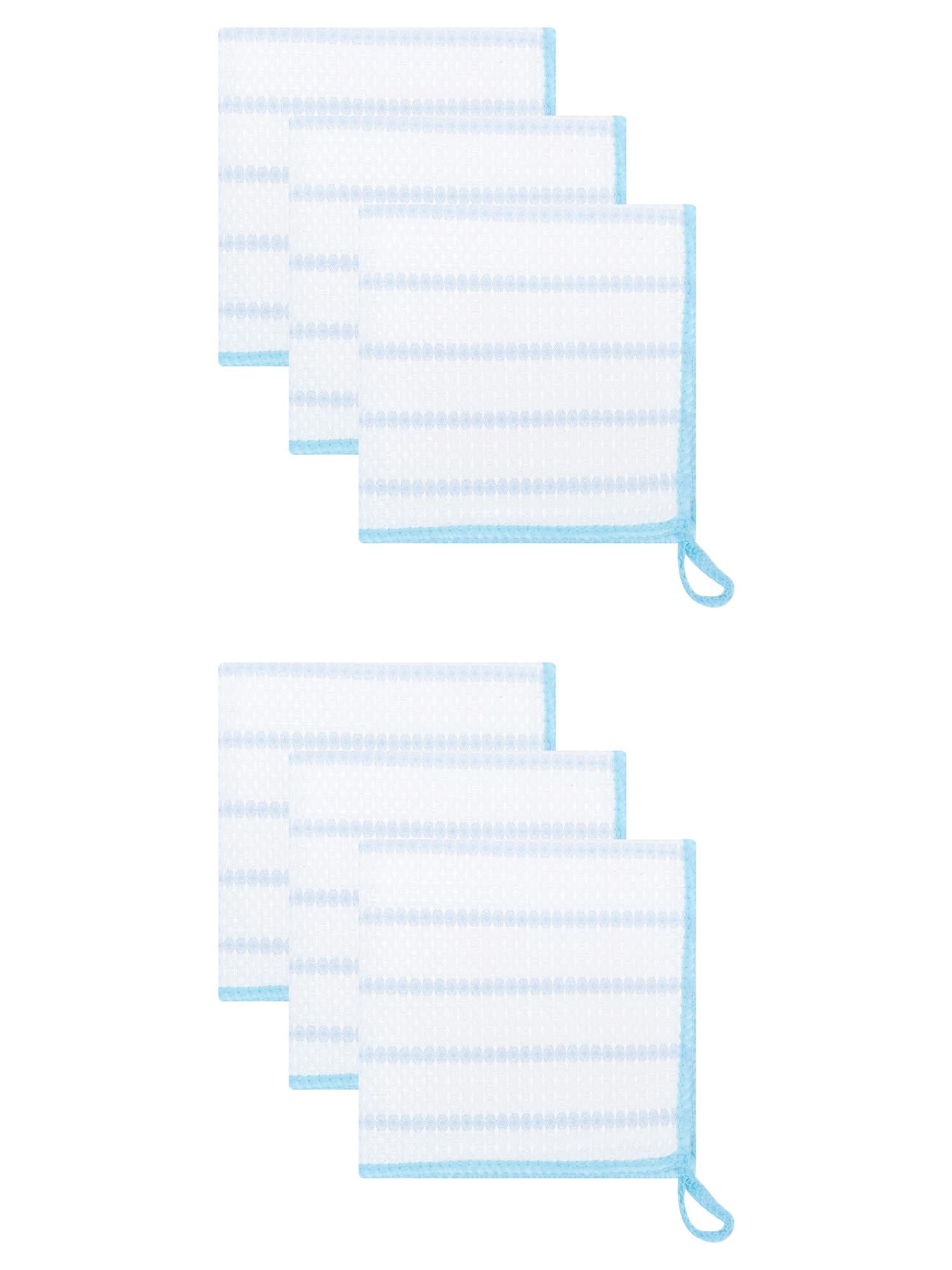 Unique Bargains Wood Fiber Absorbent Cleaning Cloths 6 Pack Blue 12" x 12"