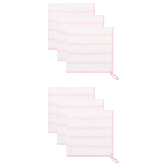 Unique Bargains Wood Fiber Absorbent Cleaning Cloths 6 Pack Pink 12" x 12"