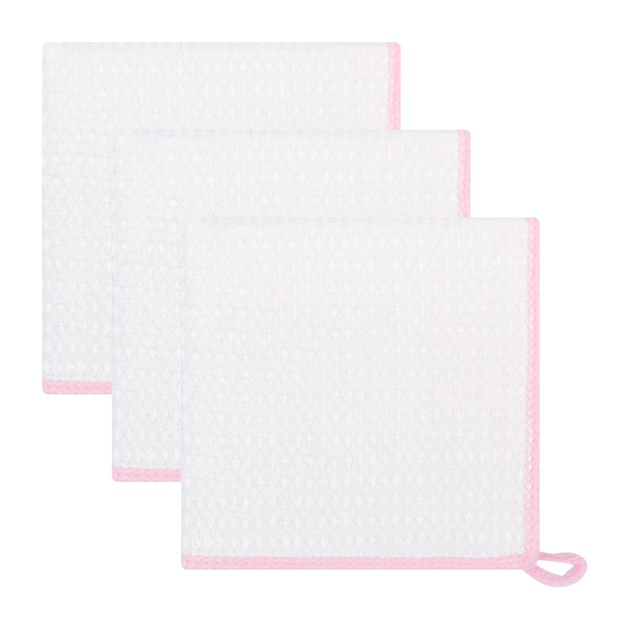 Unique Bargains Wood Fiber Cleaning Cloth Pink 12" x 12"