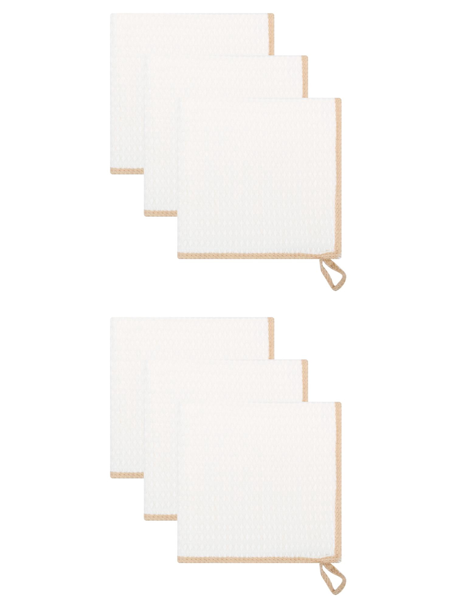 Unique Bargains Wood Fiber Kitchen Cleaning Dish Cloth 6 Pack Coffee 12" x 12"