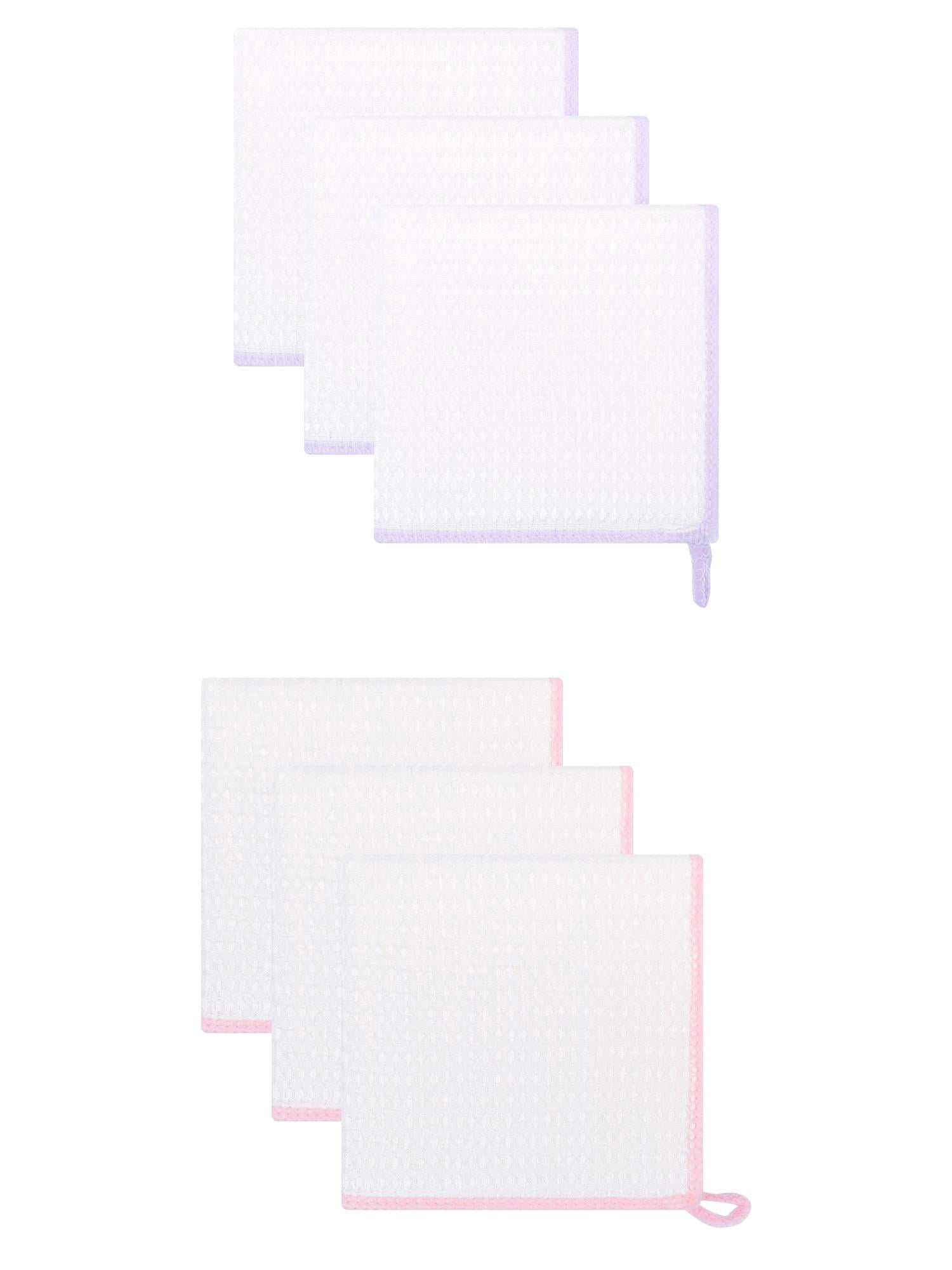 Unique Bargains Wood Fiber Kitchen Cleaning Dish Cloth 6 Pack Pink/Purple 12" x 12"