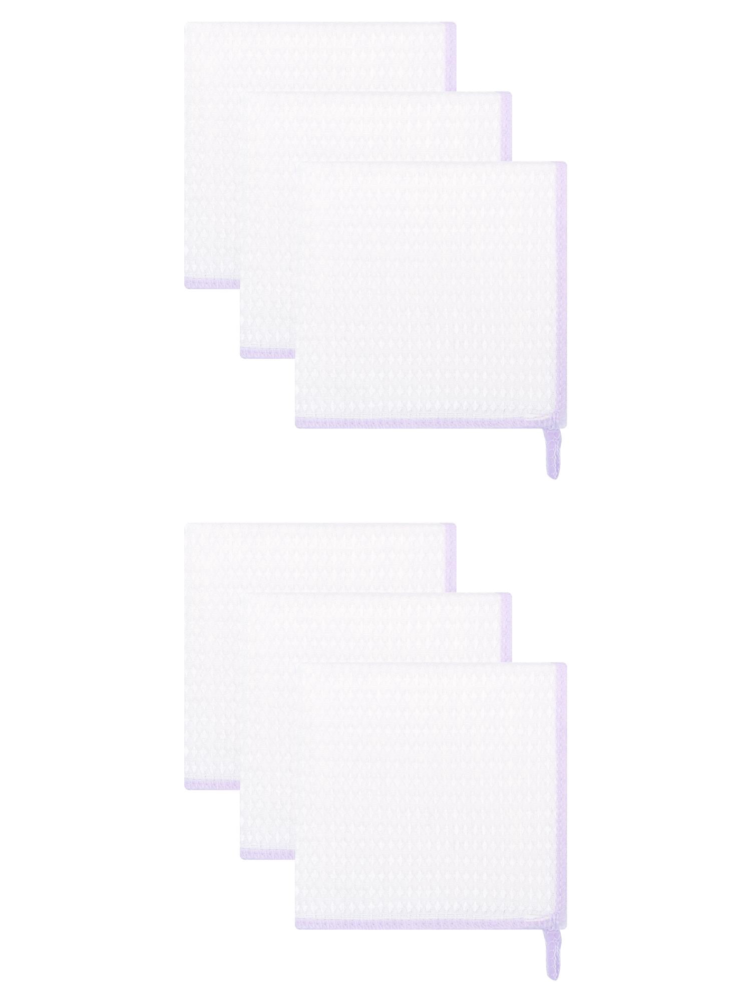 Unique Bargains Wood Fiber Kitchen Cleaning Dish Cloth 6 Pack Purple 12" x 12"