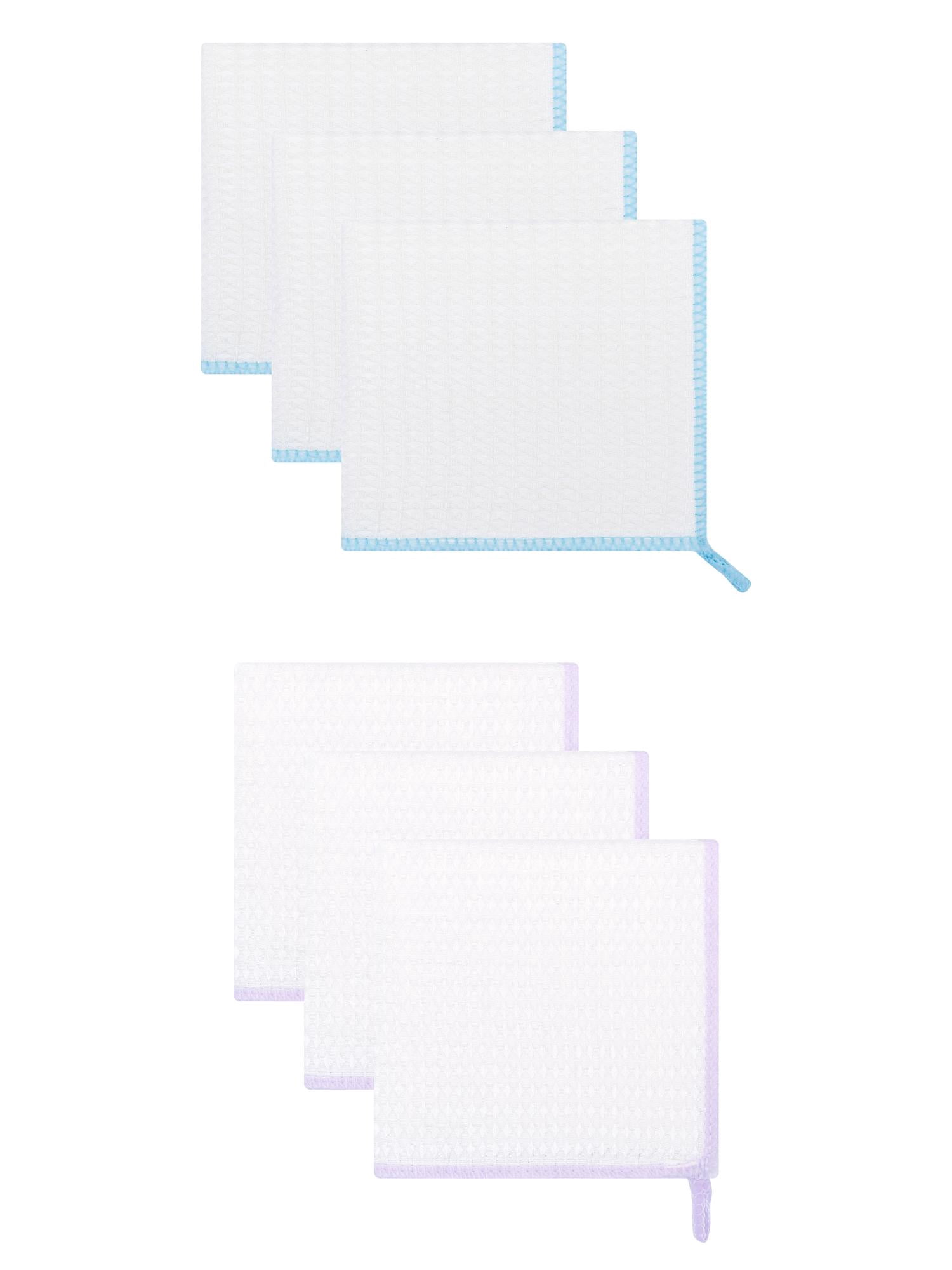 Unique Bargains Wood Fiber Kitchen Cleaning Dish Cloth 6 Pack Purple/Blue 12" x 12"