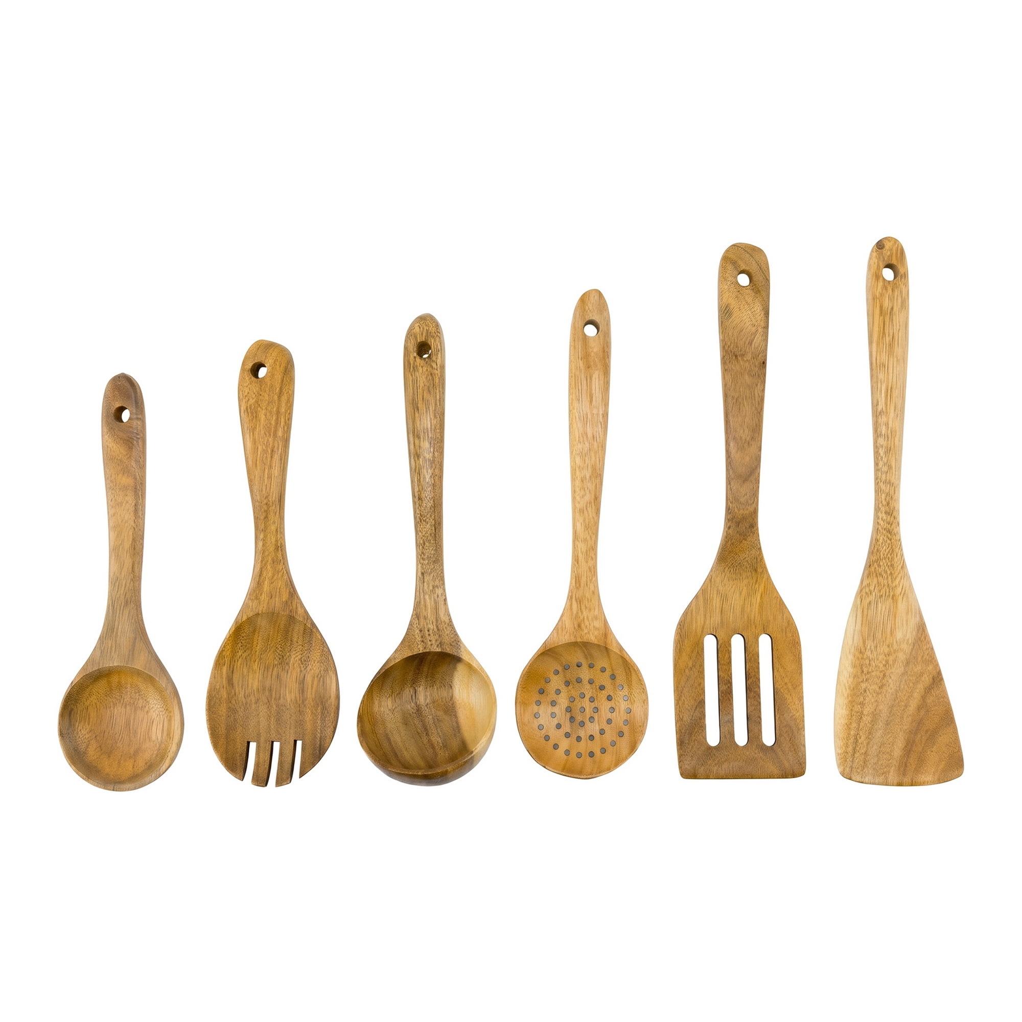 Unique Bargains Wood Solid Color Kitchen Utensil Set, Essential Kitchen Gadgets Brown C 6