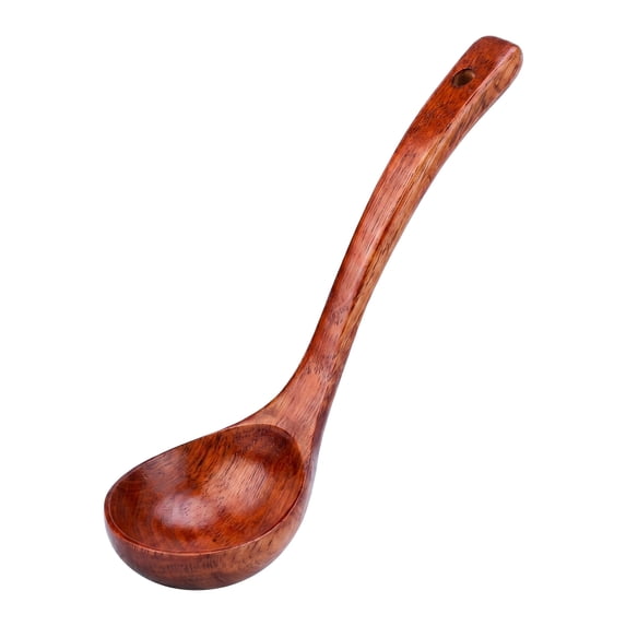 Unique Bargains Wood Non Stick Cookware, Heat Resistant Kitchen Soup Spoon C 9.6"x3"