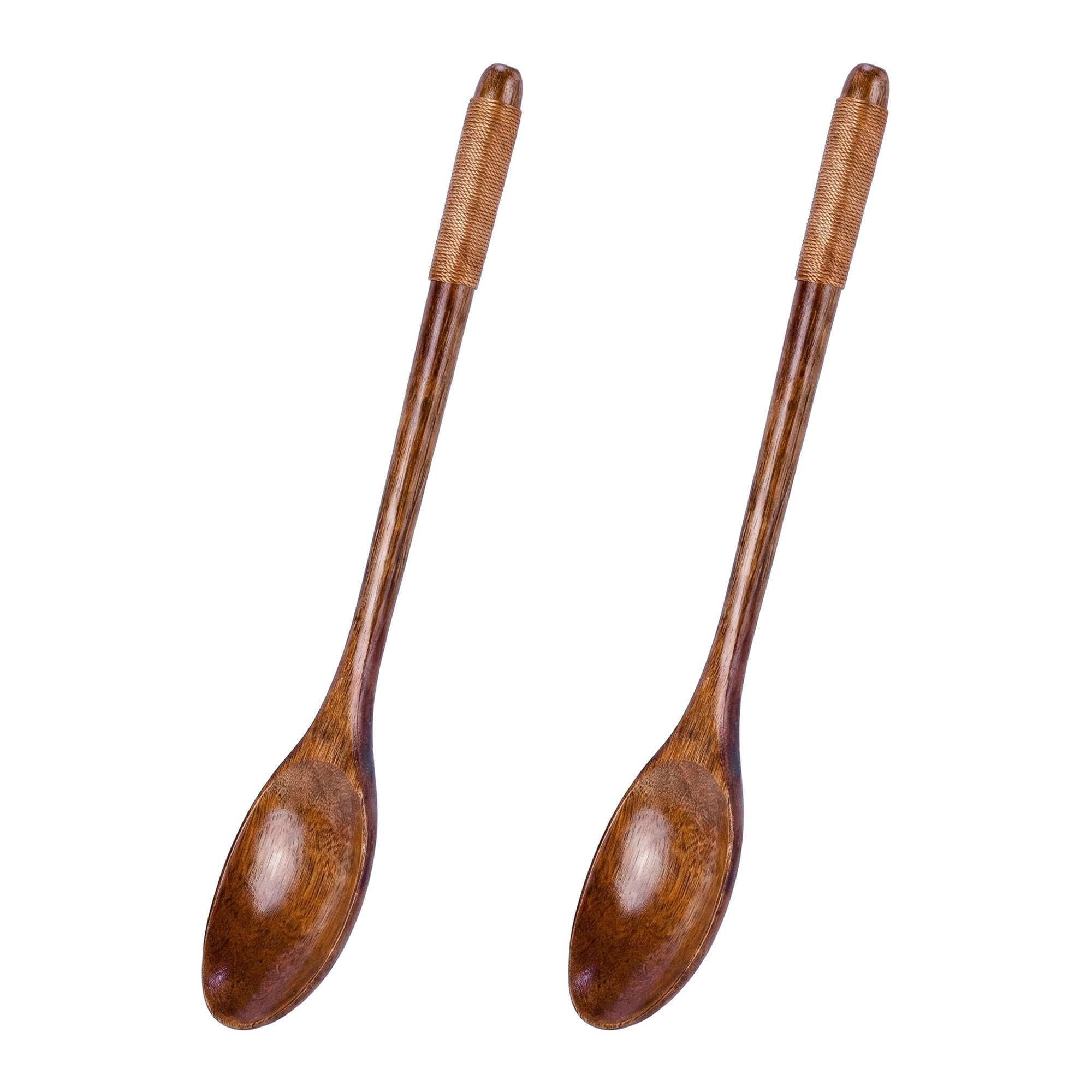 Unique Bargains Wood Non Stick Cookware Kitchen Utensils Set Dark brown 2Pcs
