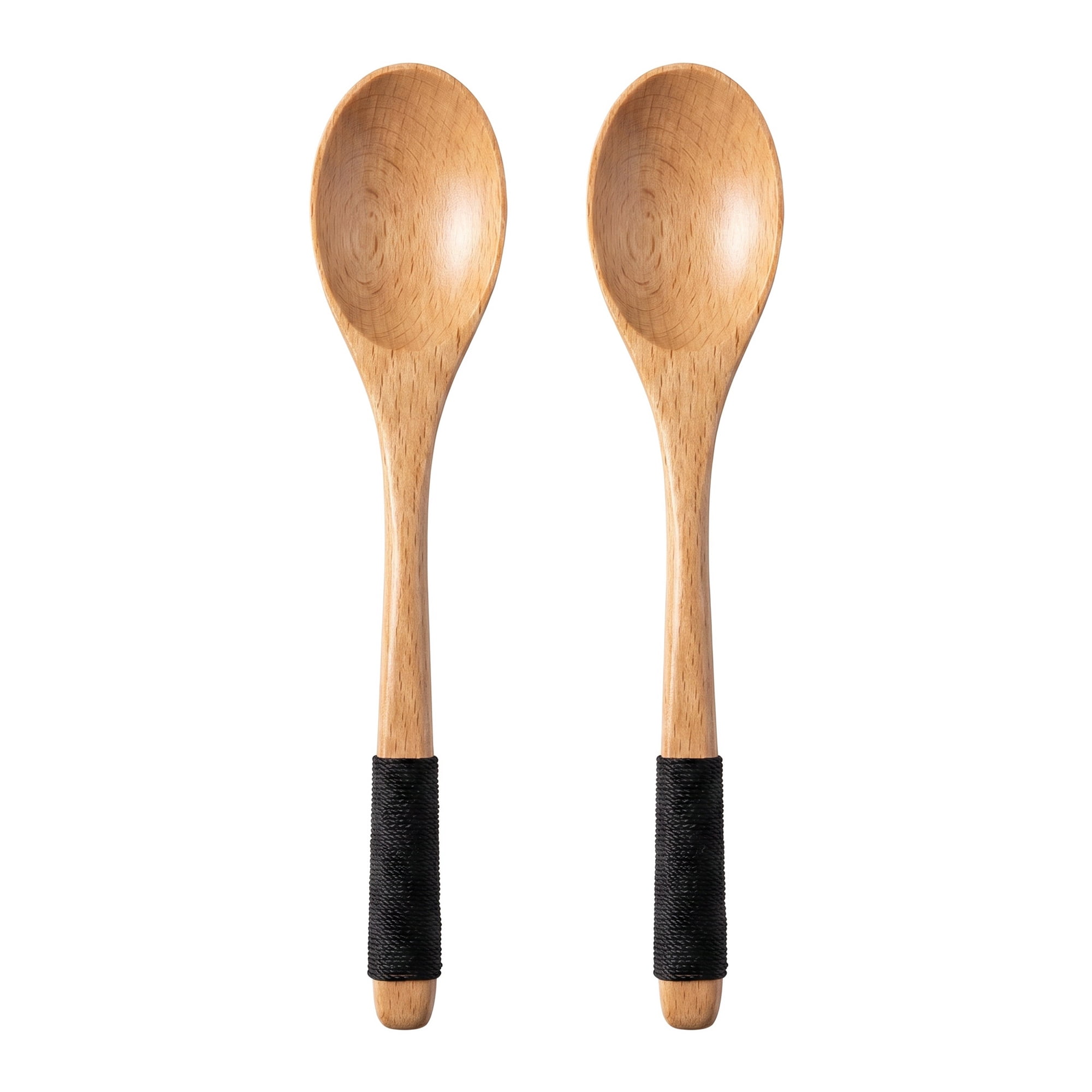Unique Bargains Wood Non Stick Cookware Kitchen Utensils Set Natural A 2Pcs