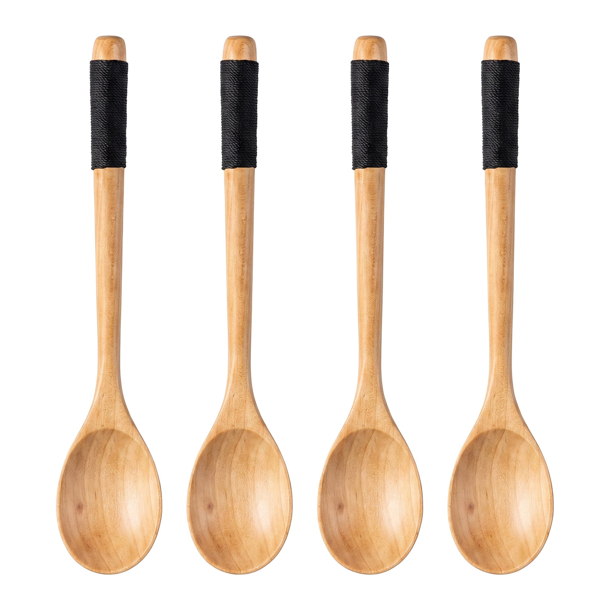 Unique Bargains Wood Non Stick Cookware Kitchen Utensils Set Natural A 4Pcs