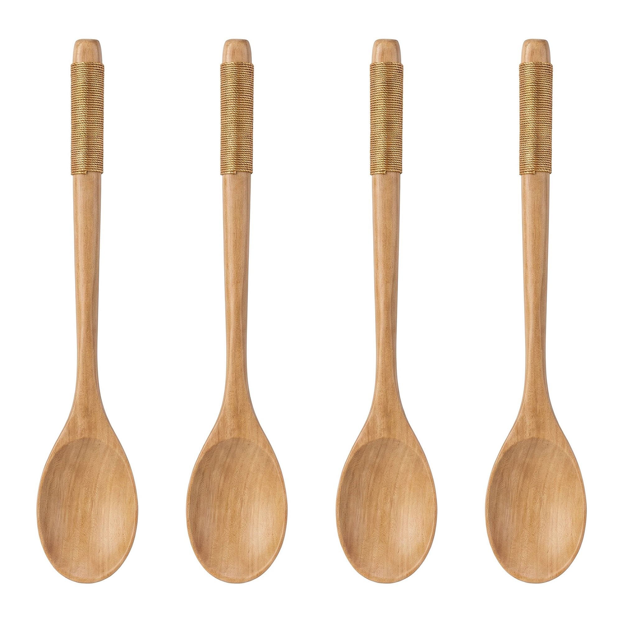 Unique Bargains Wood Non Stick Cookware Kitchen Utensils Set Natural B 4Pcs