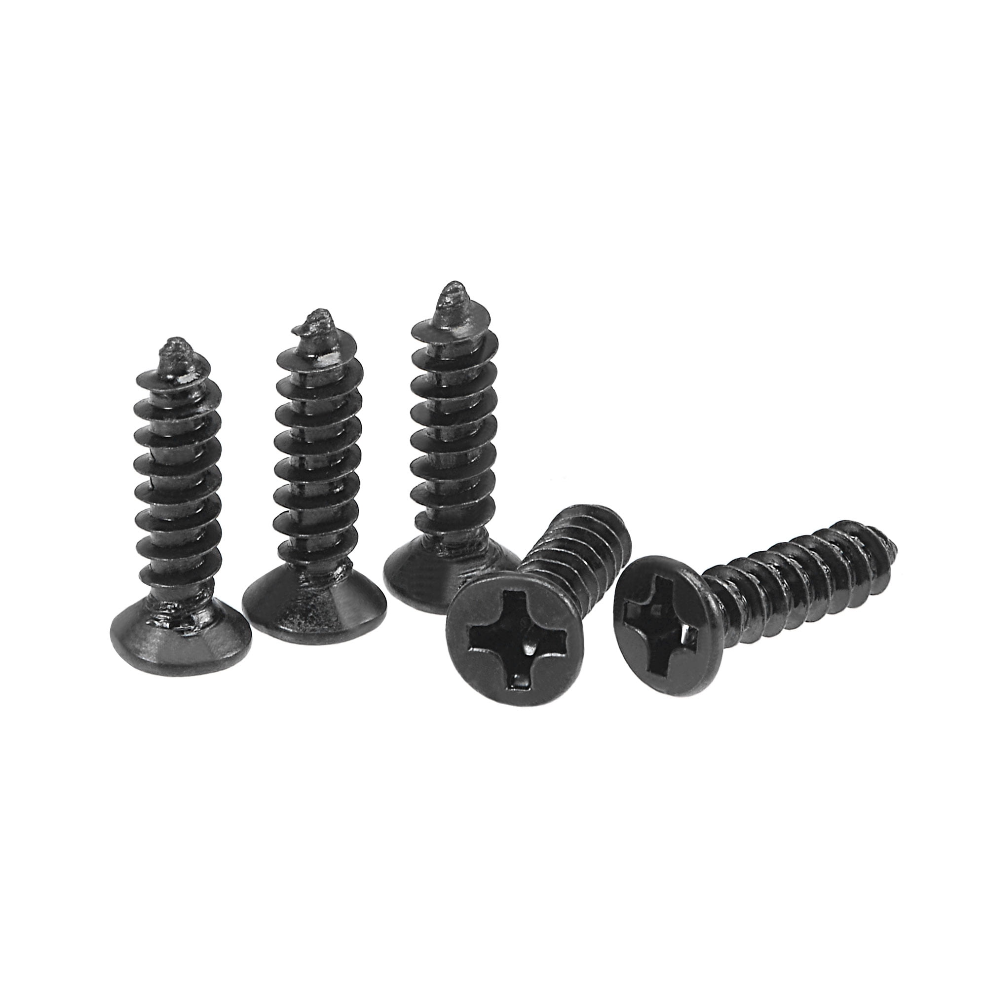 Unique Bargains Wood Screws Phillips Flat Head Carbon Steel Black M3 x 12mm