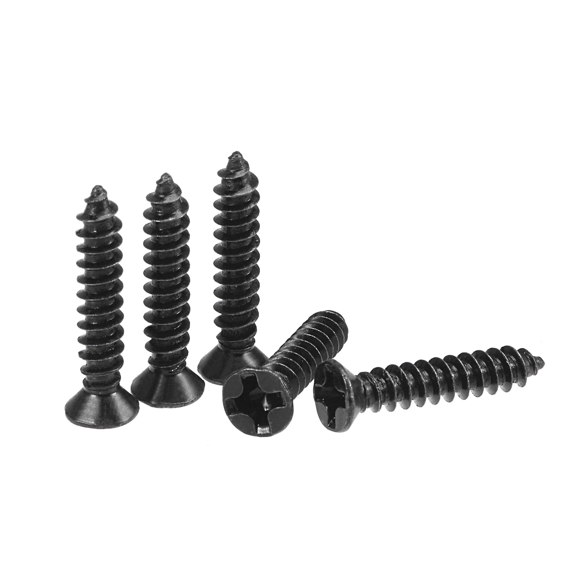 Unique Bargains Wood Screws Phillips Flat Head Carbon Steel Black M3 x 16mm