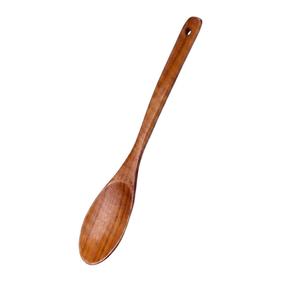 Unique Bargains Wood Spoon Non Stick Safe & Heat Resistant Kitchen Tool Brown C 12"x2.2"