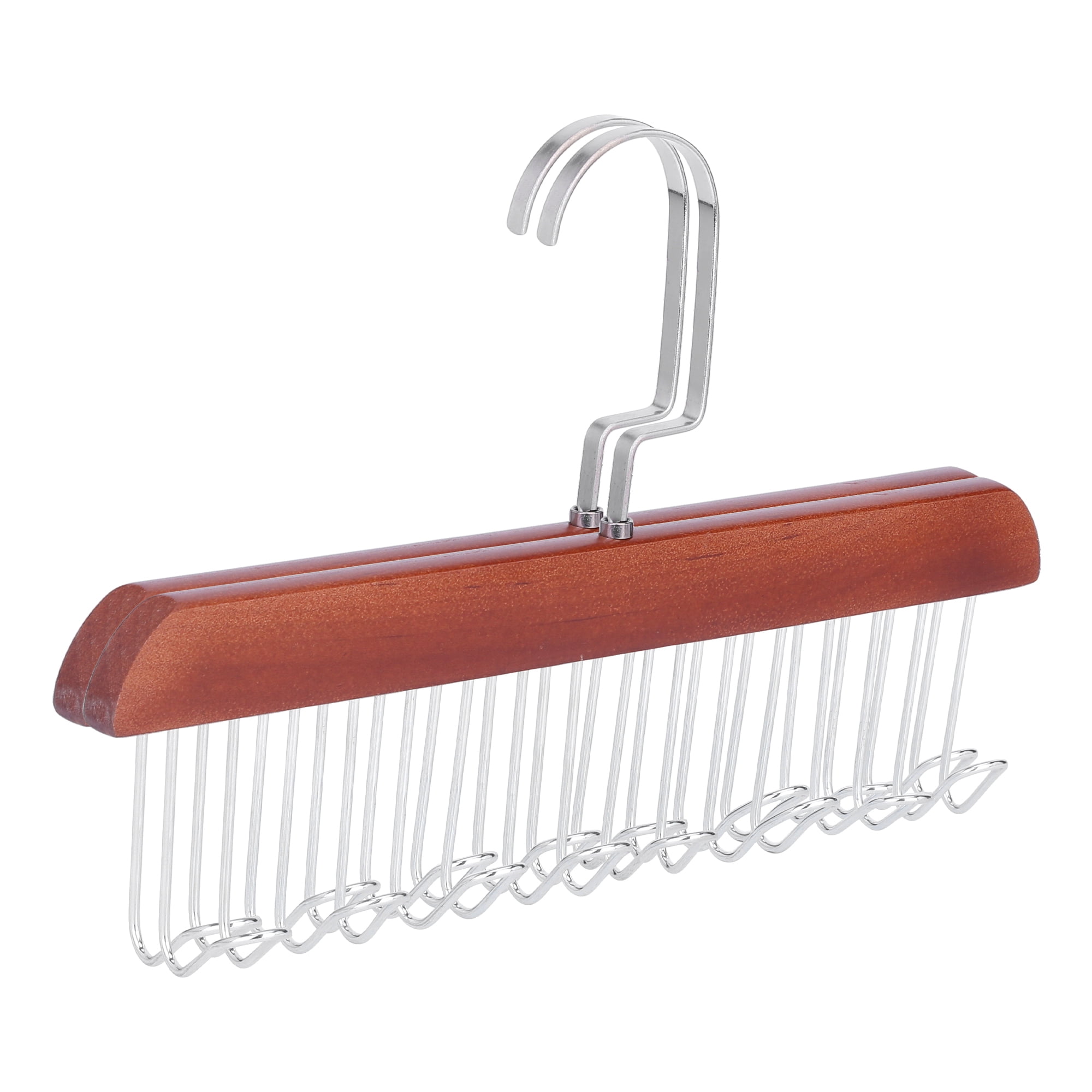 Unique Bargains Wood Tank Top Hanger with 8 Hooks 2 Pcs Dark Brown