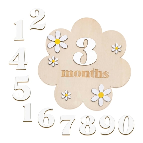 Unique Bargains Wooden Flower Wall Art Decor Layered Floral Wood Sign White 6.3in