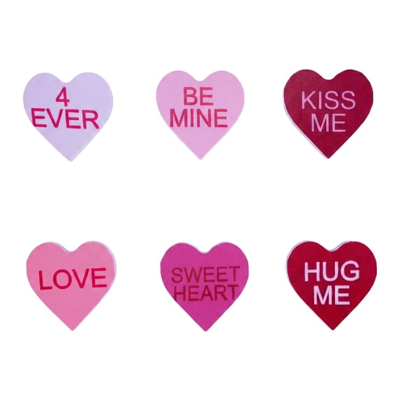 Unique Bargains Wooden Heart Signs Extra Thick Free Standing Love Ornaments Style E 2.6"H