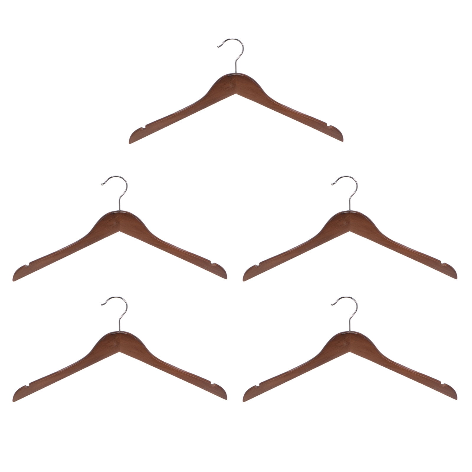 Unique Bargains Wooden Pants Hangers U-Notches Retro Coat Hanger Brown 17.32"x9.45"
