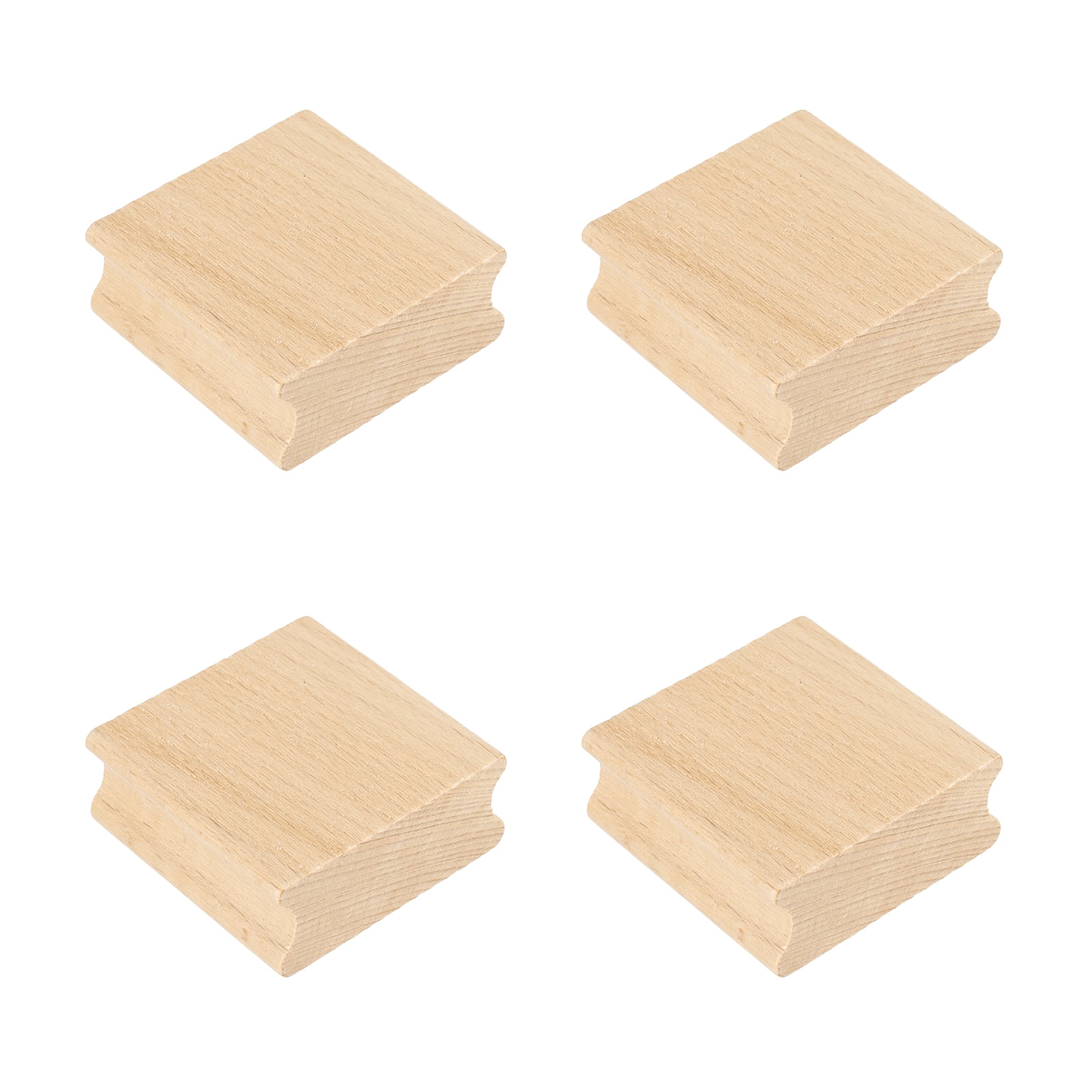 Unique Bargains Wooden Stamp Block Blank Rubber Mounts Handle Hard Wood Blocks 2"x2"x0.8