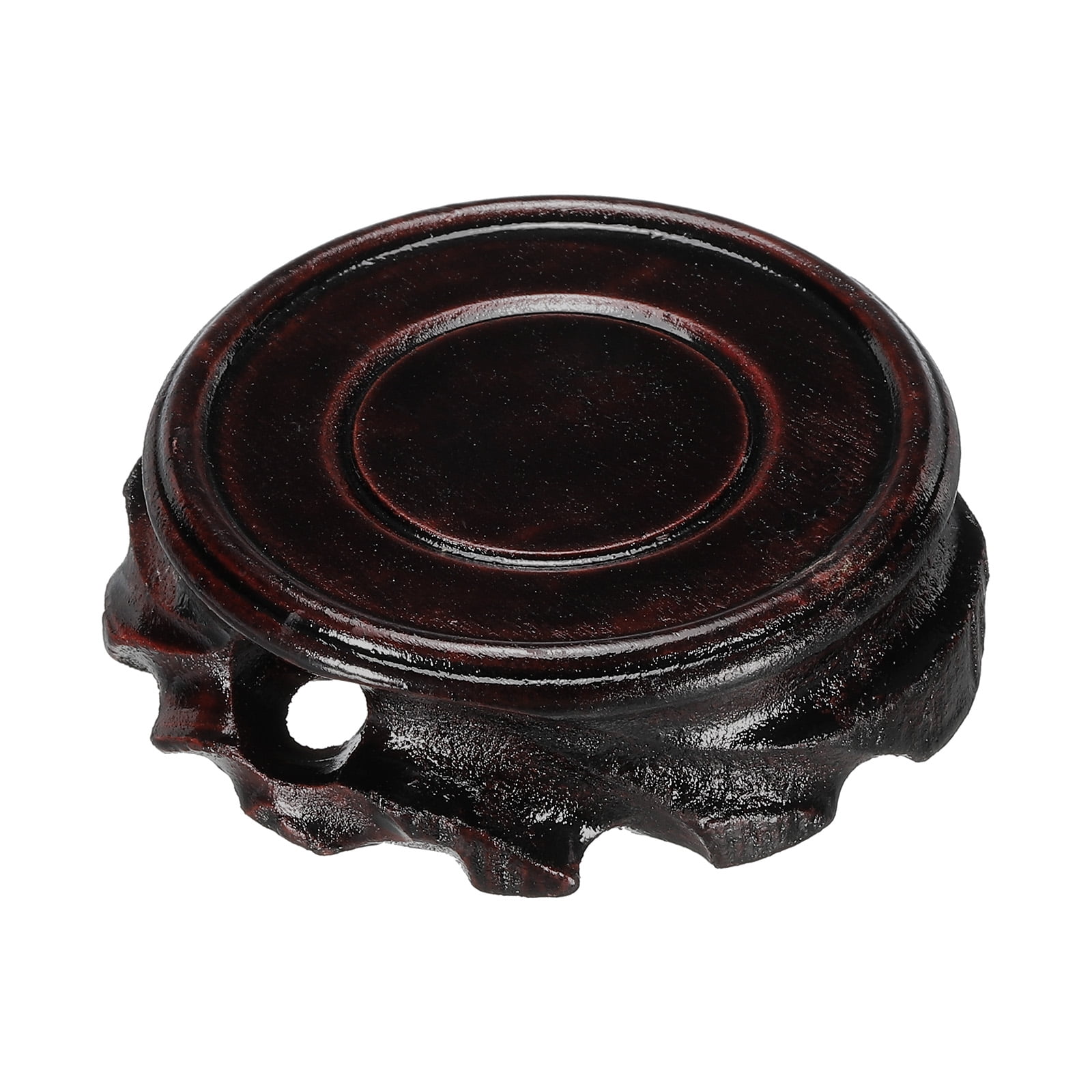 Unique Bargains Wooden Stand Holders Displays Base 60mm Diameter Black