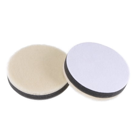Unique Bargains Wool Felt Sponge Polishing Pad Hook and Loop Buffing Wheel 2 Pcs 3"