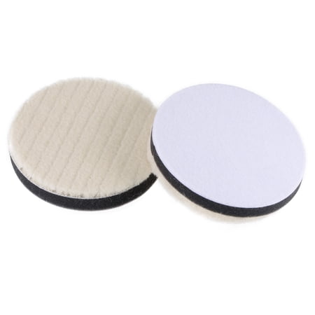 Unique Bargains Wool Felt Sponge Polishing Pad Hook and Loop Buffing Wheel 2 Pcs 4''