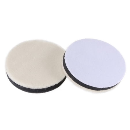 Unique Bargains Wool Felt Sponge Polishing Pad Hook and Loop Buffing Wheel 2 Pcs 4"