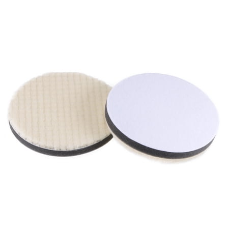 Unique Bargains Wool Felt Sponge Polishing Pad Hook and Loop Buffing Wheel 2 Pcs 5''