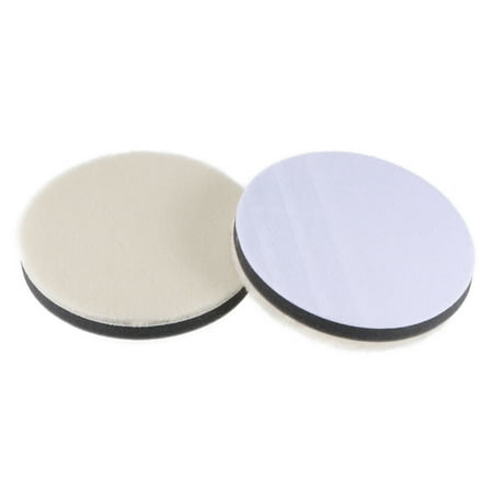 Unique Bargains Wool Felt Sponge Polishing Pad Hook and Loop Buffing Wheel 2 Pcs 5"