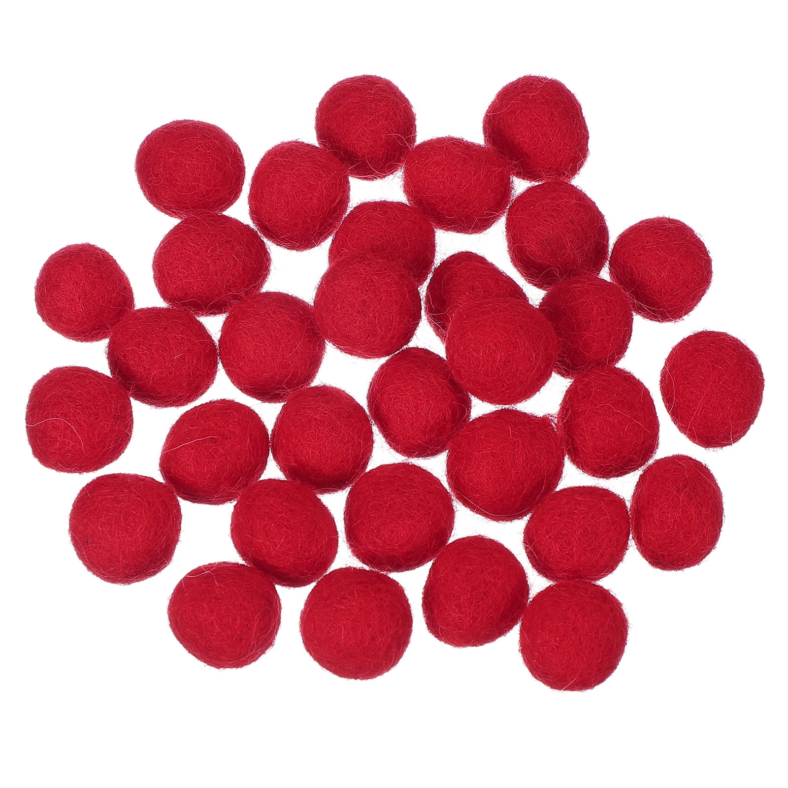 Unique Bargains Wool Handmade Pompoms Bulk Small Bead Red 0.6"