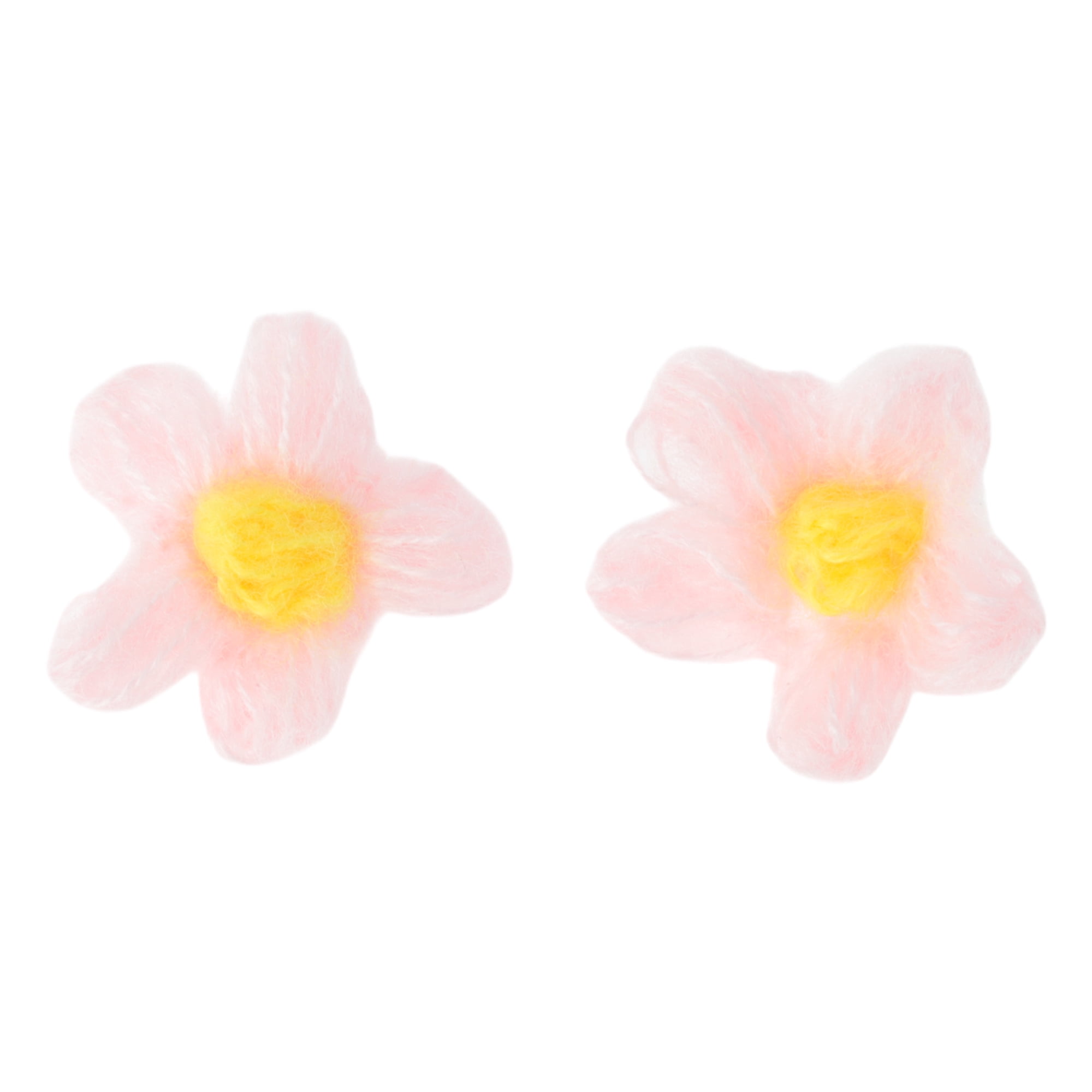 Unique Bargains Wool Yarn Flower Shoelace Charms 1 Pair Pink