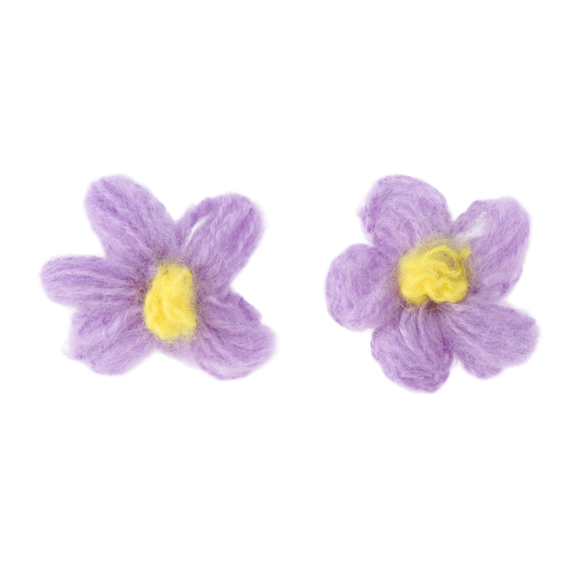 Unique Bargains Wool Yarn Flower Shoelace Charms 1 Pair Purple