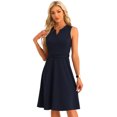thumbnail image 1 of Unique Bargains Work Office Dress for Women's Belted V Neck Sleeveless Dresses XS Navy Blue, 1 of 6