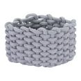 thumbnail image 1 of Unique Bargains Woven Storage Basket Bin Shelf Closet with Handles Grey, 1 of 5