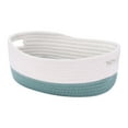 thumbnail image 1 of Unique Bargains Woven Storage Basket Shelf Storage Bin for Home Clothes with Handles Green, 1 of 6