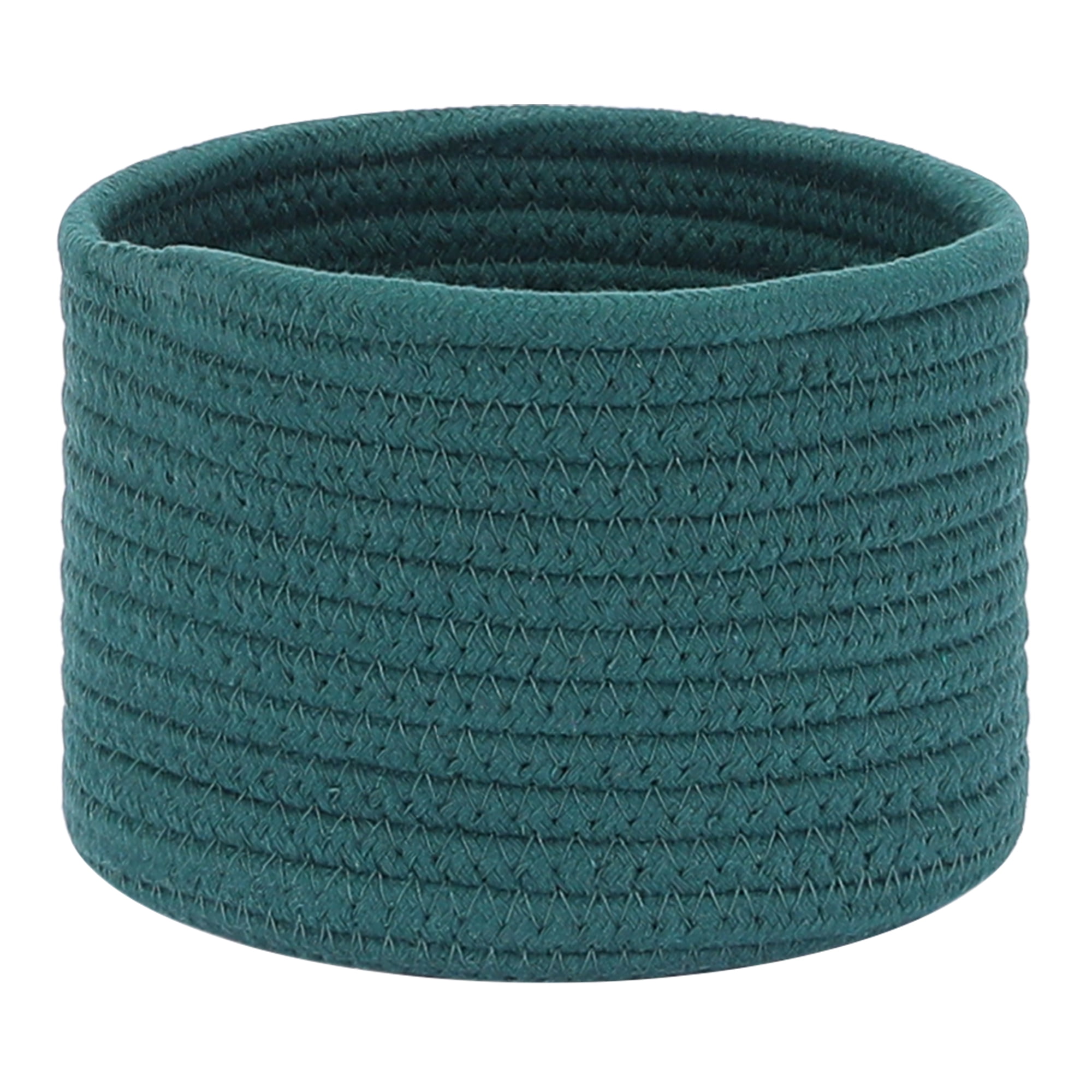 Unique Bargains Woven Storage Basket Shelf Storage Bin for Home Key Tray Bowl Dark Green L