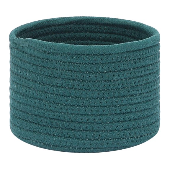 Unique Bargains Woven Storage Basket Shelf Storage Bin for Home Key Tray Bowl Dark Green L