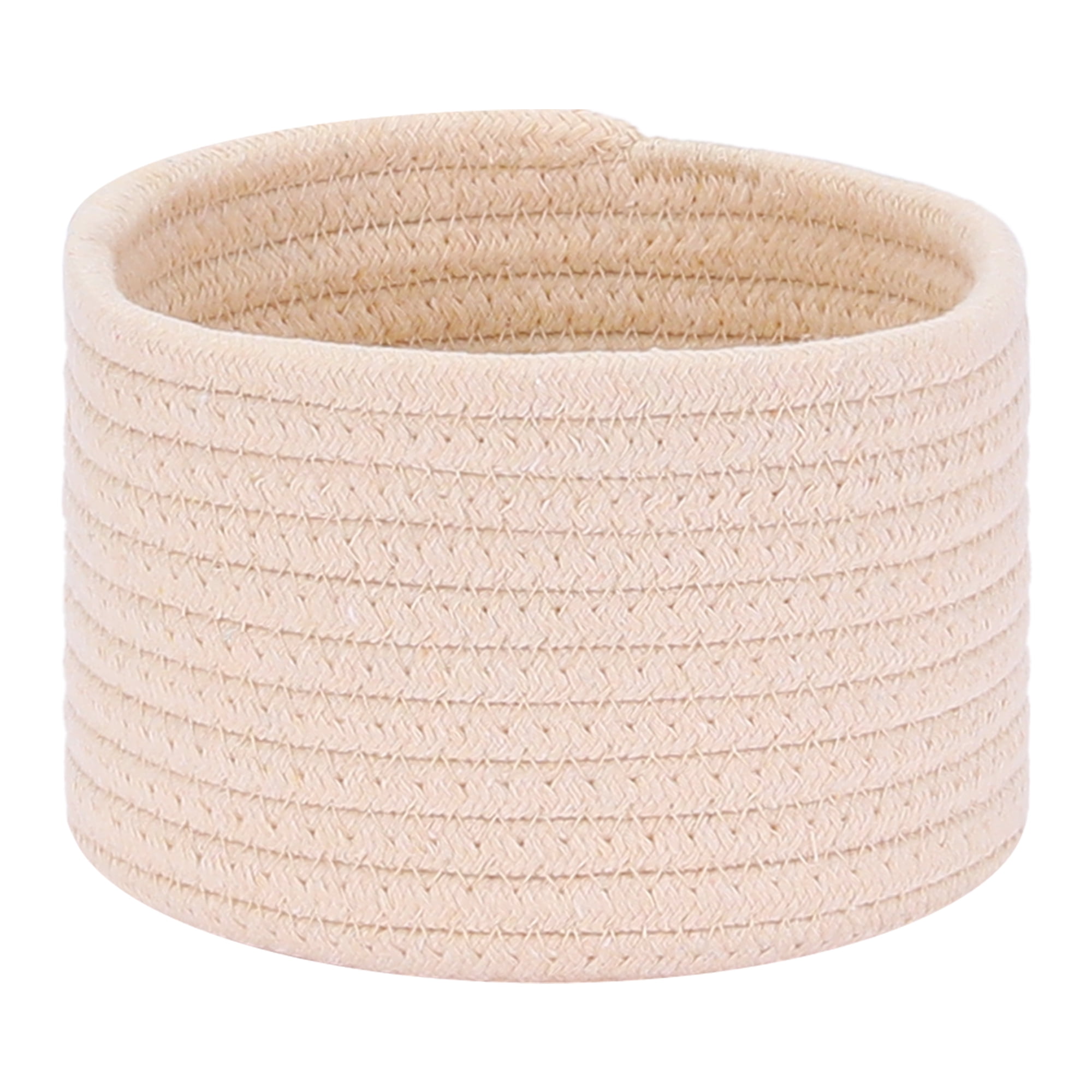 Unique Bargains Woven Storage Basket Shelf Storage Bin for Home Key Tray Bowl Khaki L