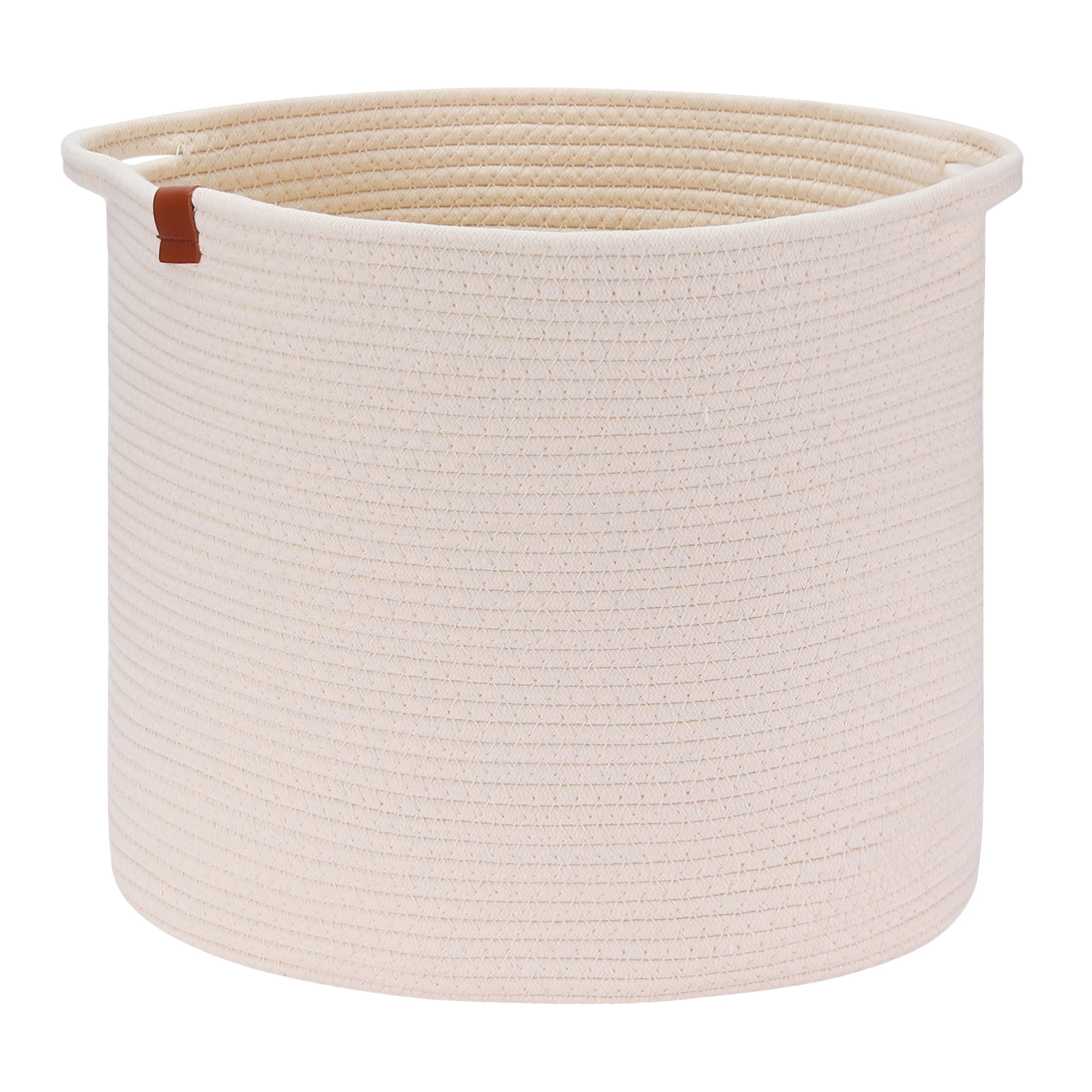 Unique Bargains Woven Storage Basket Shelf Storage Organizer Bin for Home Decor Beige L
