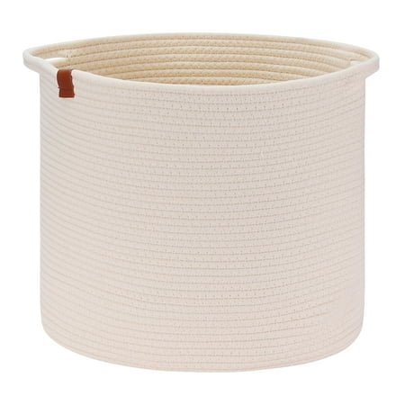 Unique Bargains Woven Storage Basket Shelf Storage Organizer Bin for Home Decor Beige L