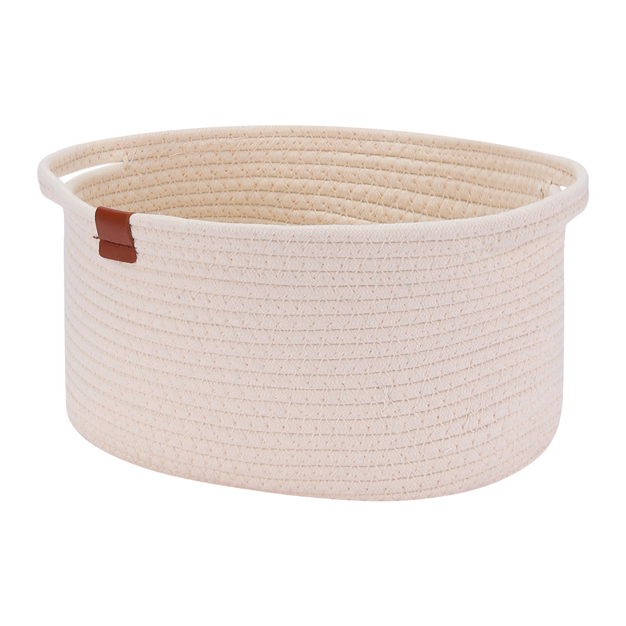 Unique Bargains Woven Storage Basket Shelf Storage Organizer Bin for Home Decor Beige M