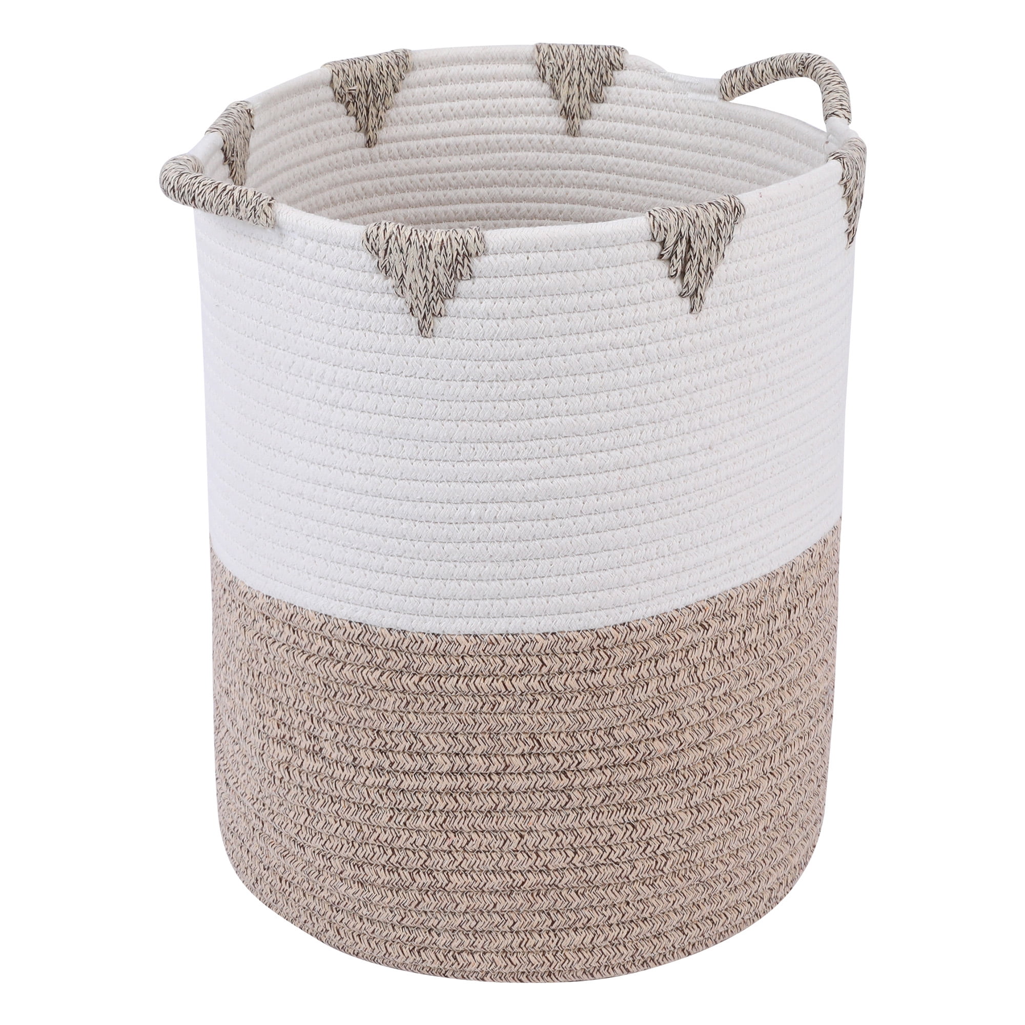 Unique Bargains Woven Storage Basket for Clothes Organizer Bin White 11.8*14.2in