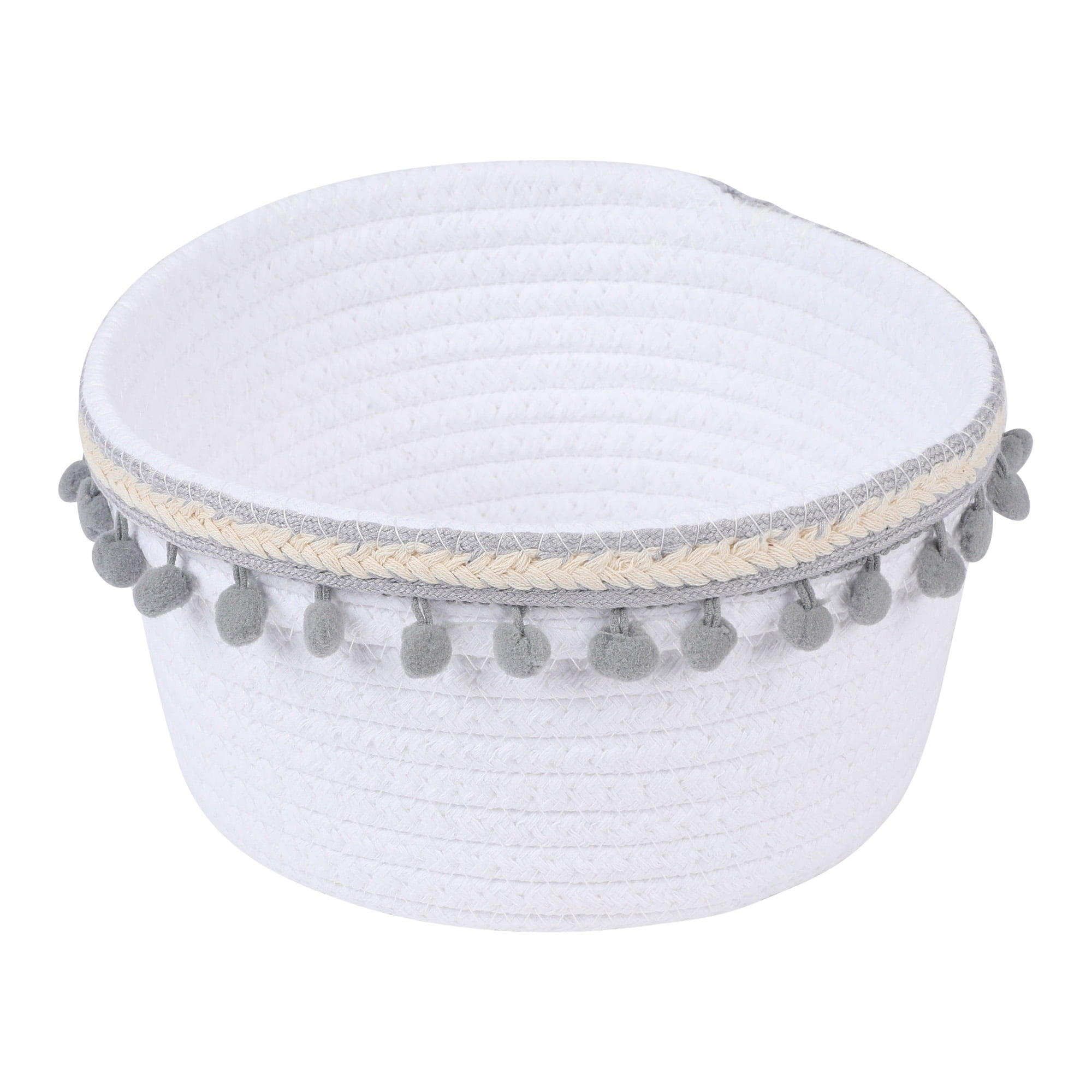Unique Bargains Woven Storage Basket for Key Tray Bowl Gray 8.1*3.7in