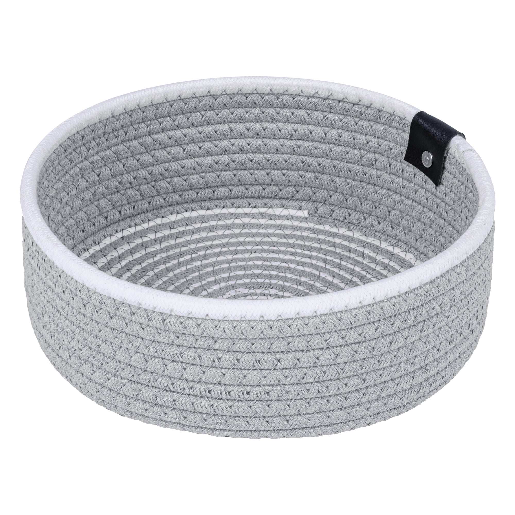 Unique Bargains Woven Storage Basket for Key Tray Bowl Grey 8.3*8.3*3.5in